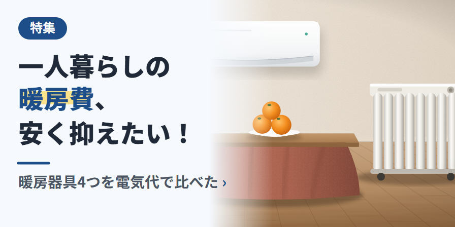 一人暮らしの暖房費、安く抑えたい！ 暖房器具4つを電気代で比べた